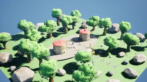 Claude Fable 5.1 (max) · Stylized Elven Valley · view 4 of 4 · score 0.883