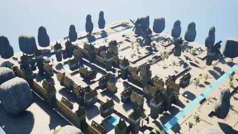 Claude Haiku 5.5 (max) · Medieval Big Farm Town · view 1 of 4 · score 0.683