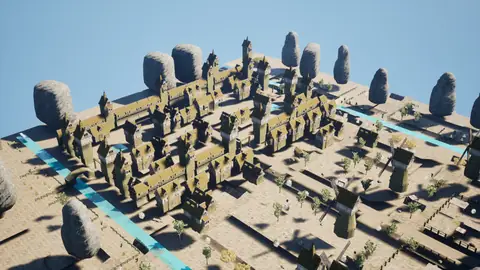 Claude Haiku 5.5 (max) · Medieval Big Farm Town · view 4 of 4 · score 0.683