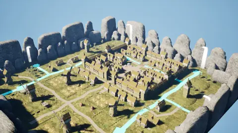 Claude Opus 5.5 (max) · Medieval Big Farm Town · view 2 of 4 · score 0.867