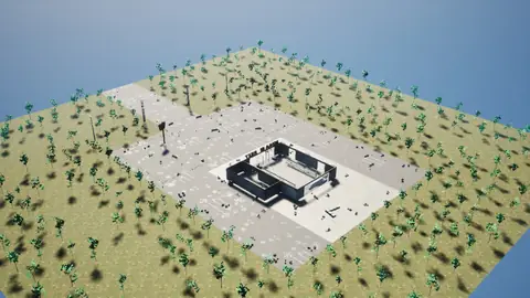 Claude Opus 5.5 (max) · Post-Apocalyptic Stylized Market · view 4 of 4 · score 0.831