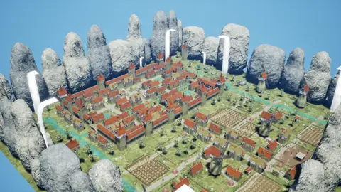 Claude Sonnet 5.5 (max) · Medieval Big Farm Town · view 3 of 4 · score 0.842