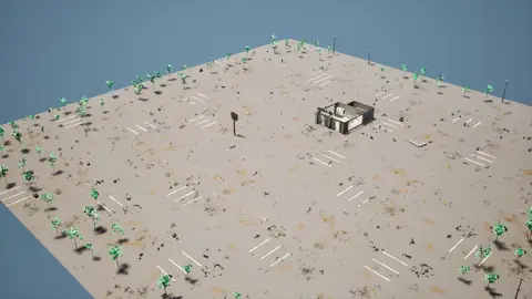 Claude Sonnet 5.5 (max) · Post-Apocalyptic Stylized Market · view 1 of 4 · score 0.755