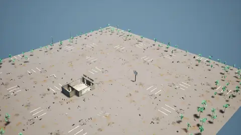 Claude Sonnet 5.5 (max) · Post-Apocalyptic Stylized Market · view 3 of 4 · score 0.755