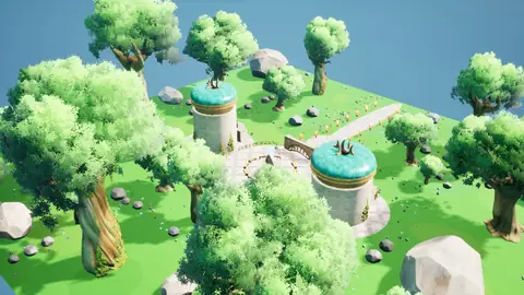 Claude Sonnet 5.5 (max) · Stylized Elven Valley · view 4 of 4 · score 0.942