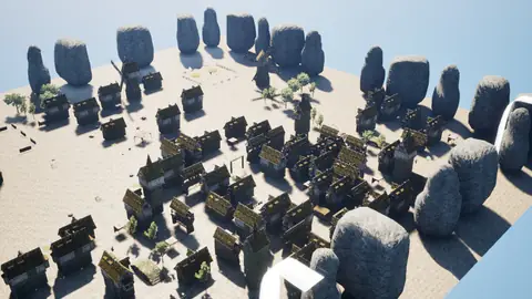Gemini 3.8 Flash (high) · Medieval Big Farm Town · view 1 of 4 · score 0.558