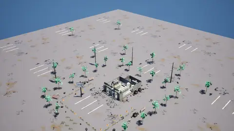 Gemini 4 Argon (high) · Post-Apocalyptic Stylized Market · view 3 of 4 · score 0.854