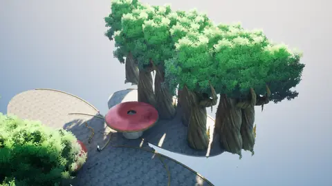 Gemma 4 31B (thinking off) · Stylized Elven Valley · view 3 of 4 · score 0.450