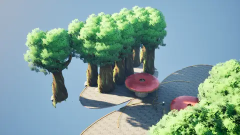 Gemma 4 31B (thinking off) · Stylized Elven Valley · view 4 of 4 · score 0.450