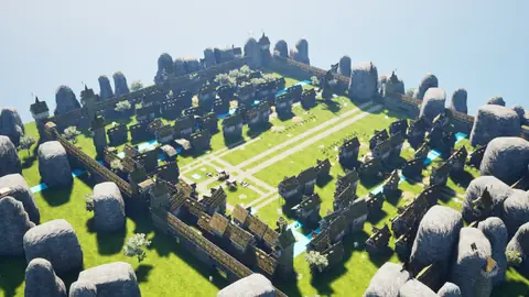 GLM-5.3 Flash (max) · Medieval Big Farm Town · view 1 of 4 · score 0.653