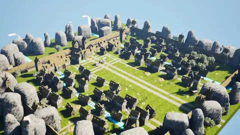 GLM-5.3 Flash (max) · Medieval Big Farm Town · view 4 of 4 · score 0.653