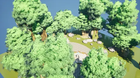 GLM-5.3 Flash (max) · Stylized Elven Valley · view 3 of 4 · score 0.641