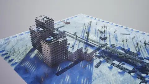 GLM-5.3 Flash (max) · Winter Town · view 1 of 4 · score 0.675