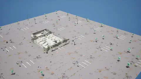 Grok 4.6 (xhigh) · Post-Apocalyptic Stylized Market · view 2 of 4 · score 0.760