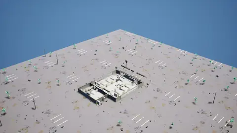 Grok 4.6 (xhigh) · Post-Apocalyptic Stylized Market · view 3 of 4 · score 0.760