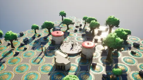 Grok 4.7 (xhigh) · Stylized Elven Valley · view 3 of 4 · score 0.680