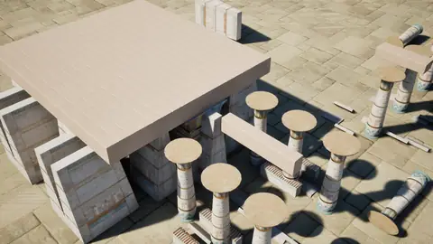 Qwen3.8 27B (thinking off) · Egyptian Temple · view 2 of 4 · score 0.612