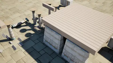 Qwen3.8 27B (thinking off) · Egyptian Temple · view 4 of 4 · score 0.612