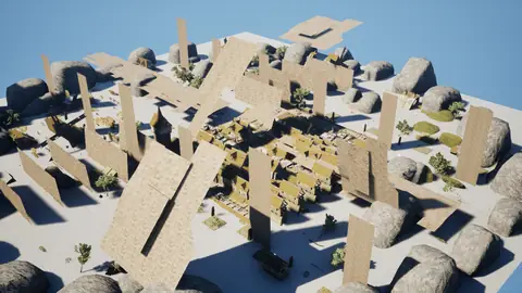 Qwen3.8 27B (thinking off) · Medieval Big Farm Town · view 2 of 4 · score 0.462